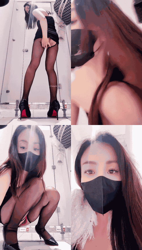 ❣️推荐❣️颜值嫩妹【小夭儿】骚逼主播，公厕掰逼自慰，道具自插潮喷，隔壁坑位有人.gif