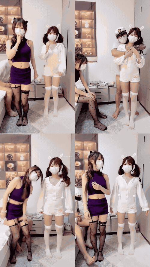 撸管爽片【修仙联盟】经典双飞 高颜值超嫩姐妹花 丝袜大长腿 极致苗条 还是无毛粉嫩骚.gif