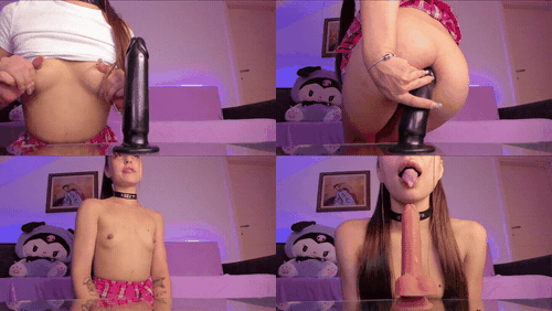 Horny Slut Takes Huge Dildo (9 inch) In Her Tight Asshole_preview_2.gif