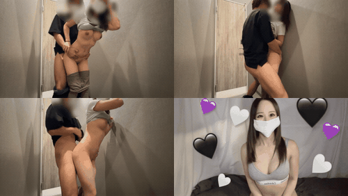 [Personal shooting] Creampie sex while flirting in the changing room_preview_3.gif