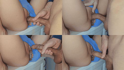 Long dick rubbing wet pussy under panties and filling it with cum_preview_3.gif