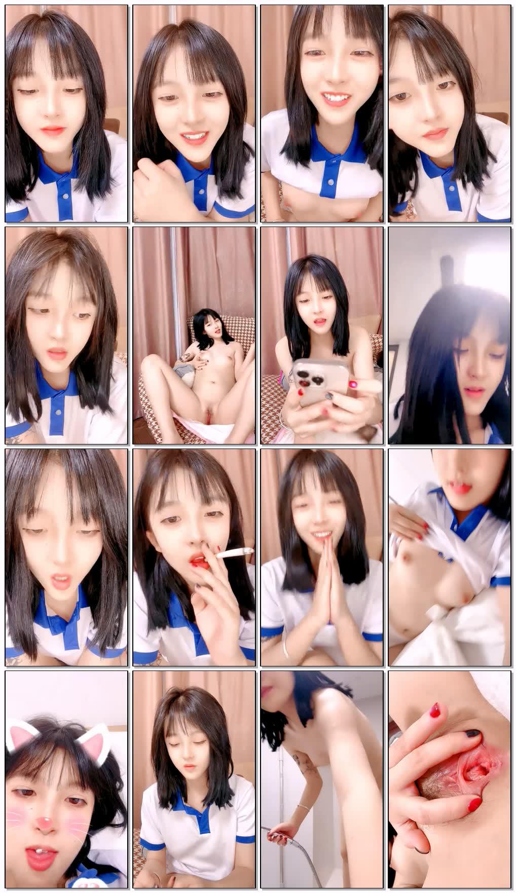 颜值很高的清纯美少女露脸来了大姨妈还发骚呢，跟狼友撩骚互动听指挥，揉奶玩逼xue顺腿.jpg