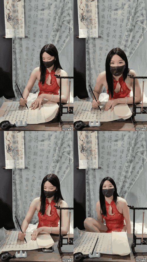 繁花女主角_合集 _上海戏剧学院毕业_肤白貌美_古装现代_每天不同反差角色道具自慰_合.gif