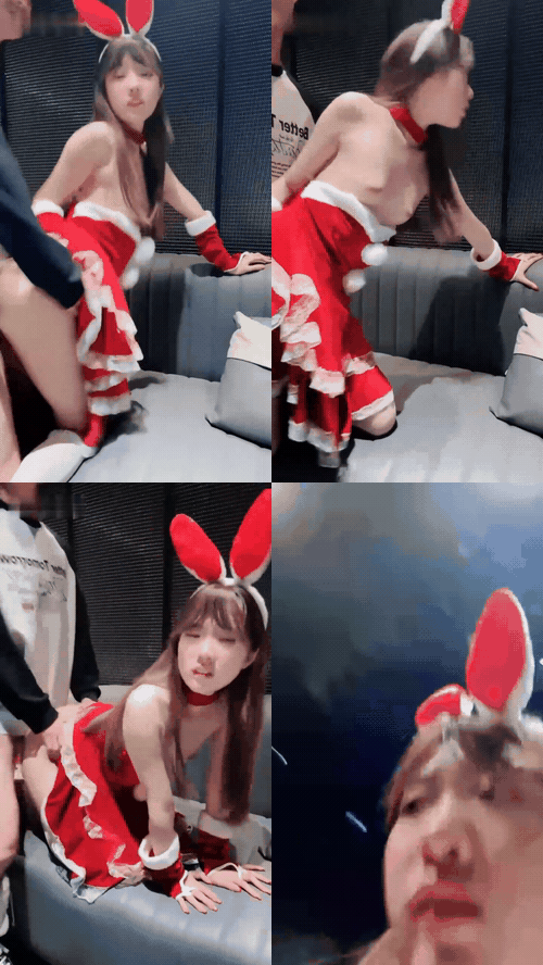 11月25日圣诞节最新流出 极品身材嫩妹身穿圣诞服和男友在KTV里疯狂做爱啪啪 大屌无情.gif