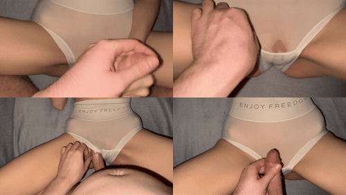 SHAKING ORGASM and CUMSHOT in the student campus_preview_2.gif