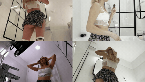 Big boobs hot blonde in a cut modified short mini skirt in the bathroom shows he.gif